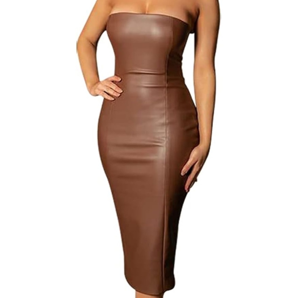 Faux Leather Dress